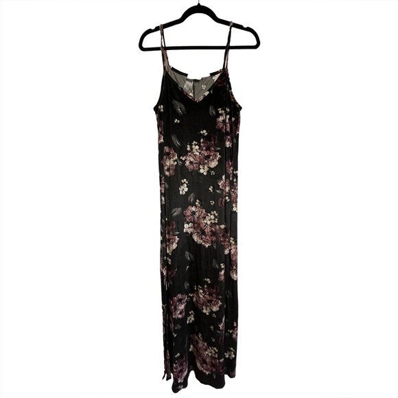 Peach Love Velvet Floral Maxi Dress - Picture 1 of 4